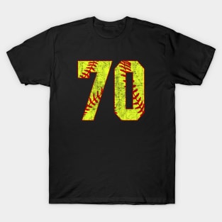 Fastpitch Softball Number 70 #70 Softball Shirt Jersey Uniform Favorite Player Biggest Fan T-Shirt